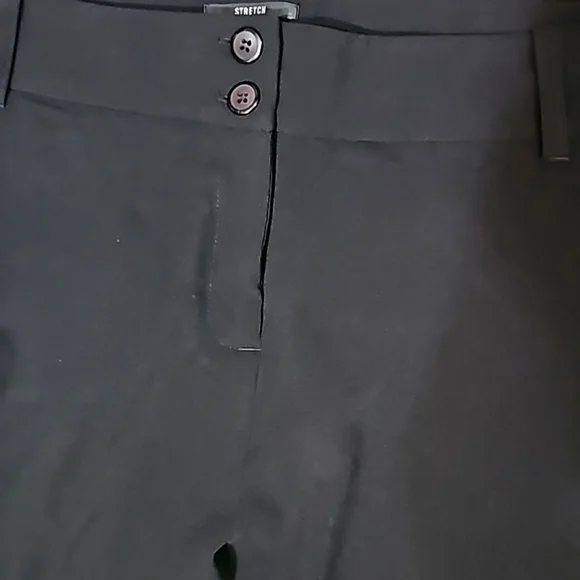 Style&co Woman crop pants Sz 16W black cuffed wide leg Stretch casual Travel - Picture 4 of 10